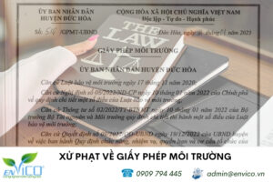 Xử phạt hành chính về giấy phép môi trường