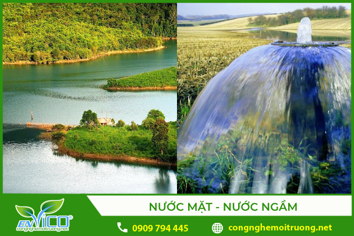 Nước mặt và nước ngầm là hai nguồn đầu vào của nước cấp