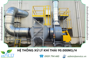 Hệ thống xử lý khí thải hơi dung môi buồng sơn 90.000m3/h