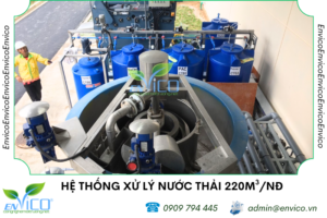 Hệ thống xử lý nước thải công suất 220m3 ngày đêm
