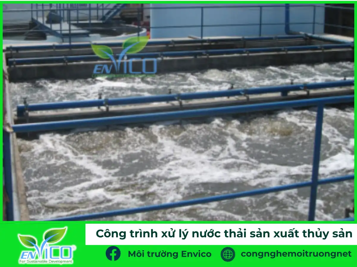 Hệ thống xử lý nước thải sản xuất cá tra công suất 500 m³/ngày đêm, thuộc dự án WW-AL được giới thiệu trên website ENVICO.