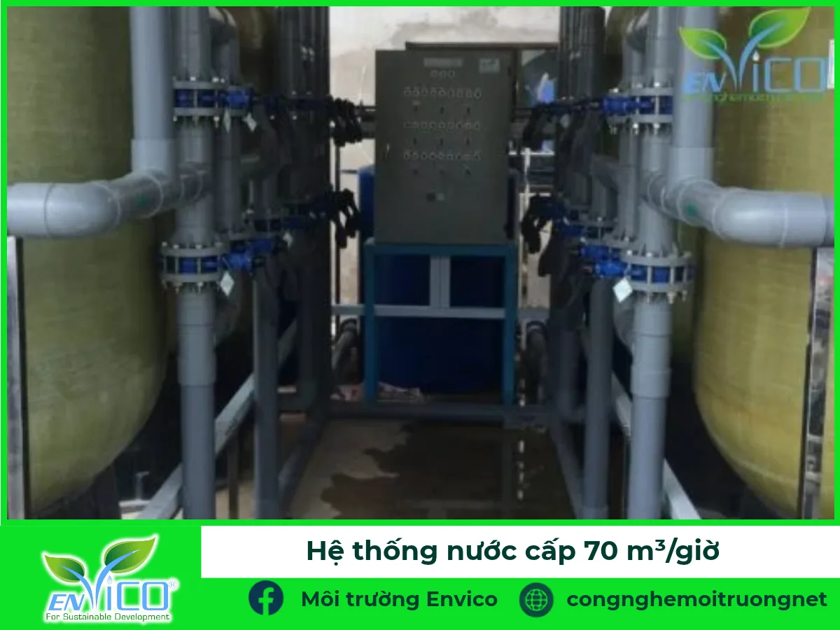 Hệ thống xử lý nước cấp lò hơi và sản xuất công suất 70 m³/giờ tại Cụm CN Tam Lập Bình Dương